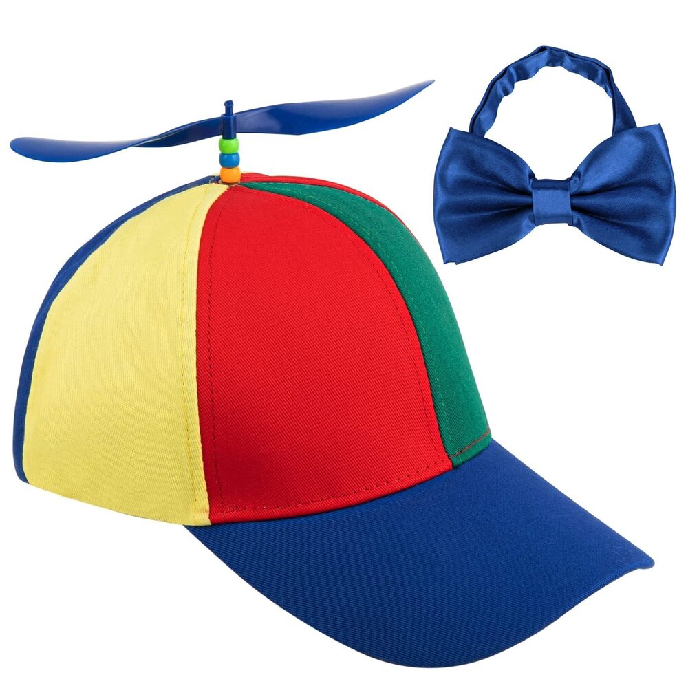 9745 Rainbow Propeller Hat Detachable Helicopter Top Cap Blue Brim Baseball